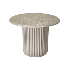 Easy sofabord - Grey marmor look - Træsokkel - Mål: Ø60 x H45 cm. - Stærk pris